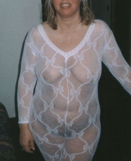 Amateur and matures in white bodystocking #104687439