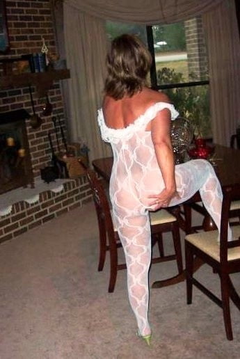 Amateur and matures in white bodystocking #104687464