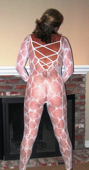Amateur and matures in white bodystocking #104687468