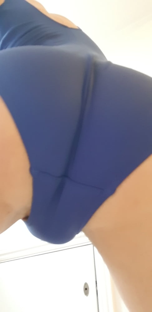 Blue scoop back swimsuit #106997902