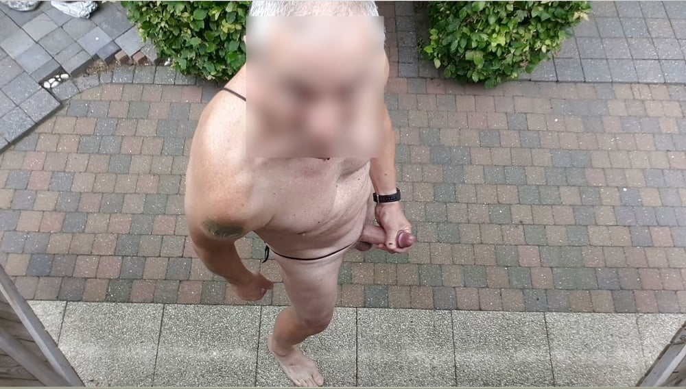 public outdoor exhibitionist bondage jerking show #107060922