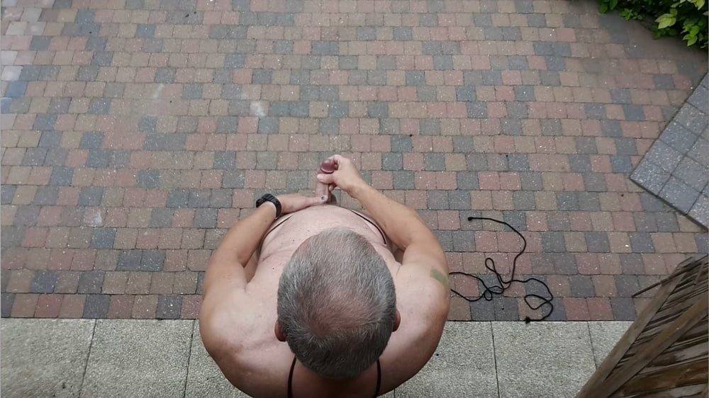 public outdoor exhibitionist bondage jerking show #107060960