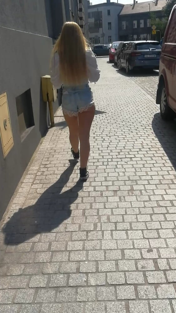 Polish blonde teen street candid ass #82114623