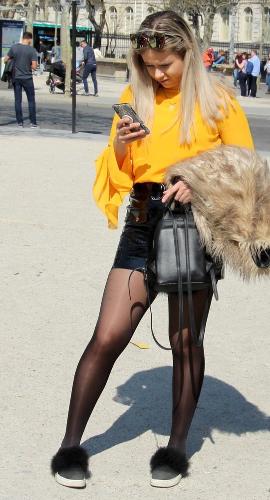 Street Pantyhose - French Sluts in PH and Leather Skirts #90779867