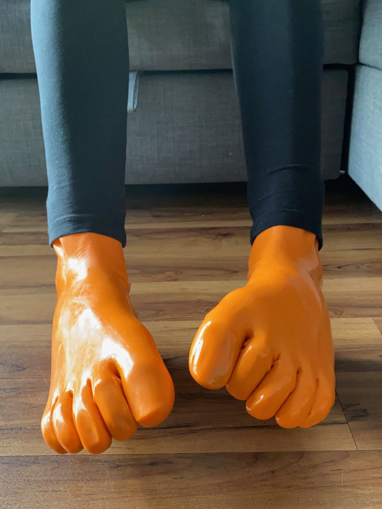 Orange Latex Toe Socks and EvoSkins #107133099