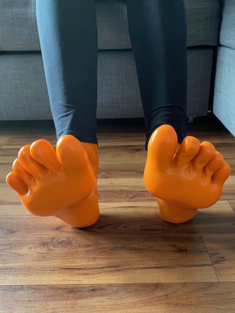 Orange Latex Toe Socks and EvoSkins #107133107