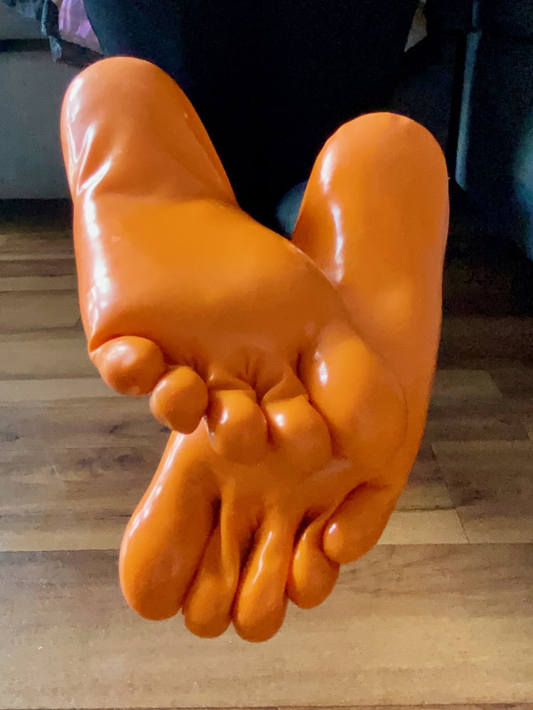 Orange Latex Toe Socks and EvoSkins #107133117