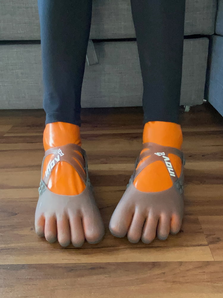 Orange Latex Toe Socks and EvoSkins #107133119