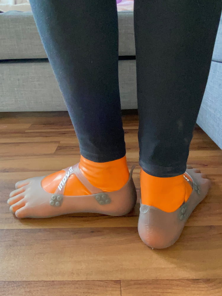 Orange Latex Toe Socks and EvoSkins #107133123