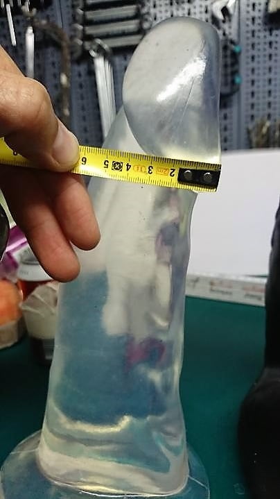 my new clear anal dildo in entering my asshole. 23 x 8cm #106913412