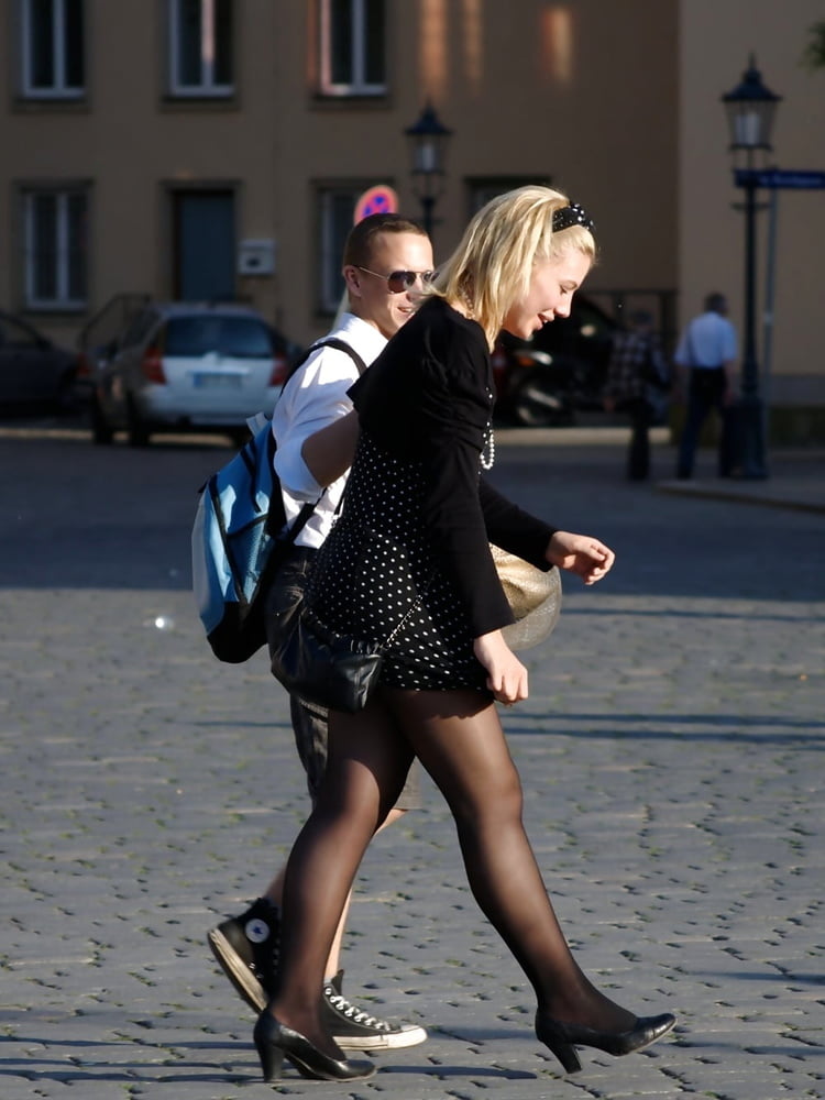 sexy street ladies in pantyhose #91037341