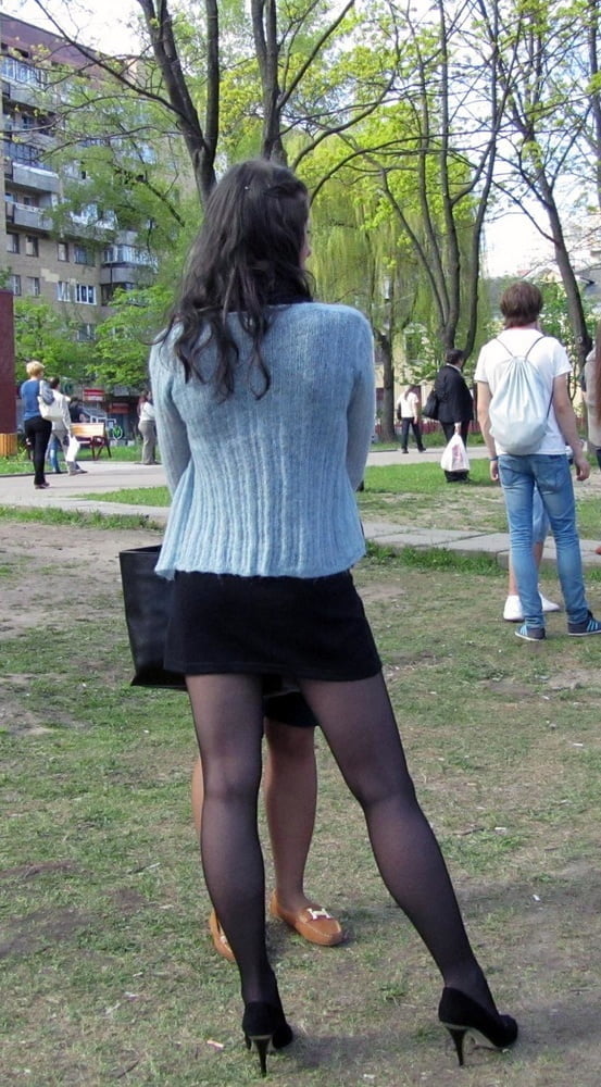 sexy street ladies in pantyhose #91037391
