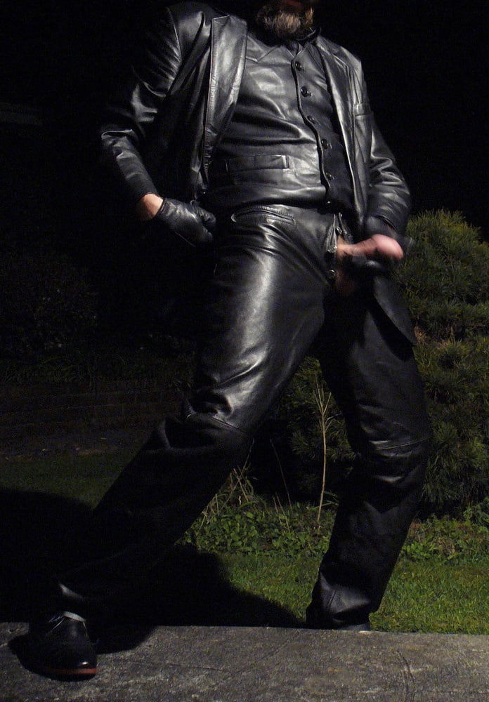 Leather Master outdoors at night #107189047