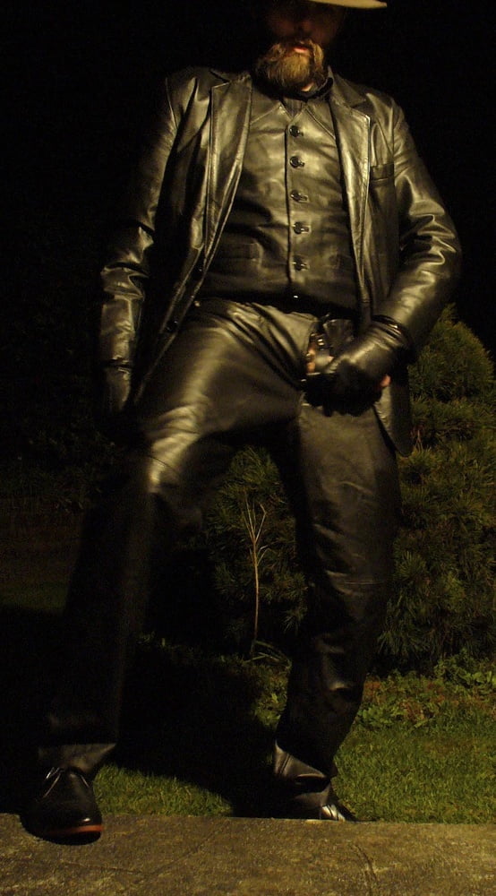 Leather Master outdoors at night #107189050