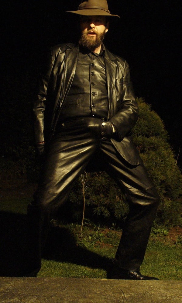 Leather Master outdoors at night #107189051