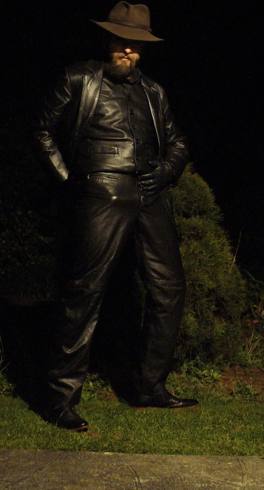 Leather Master outdoors at night #107189057