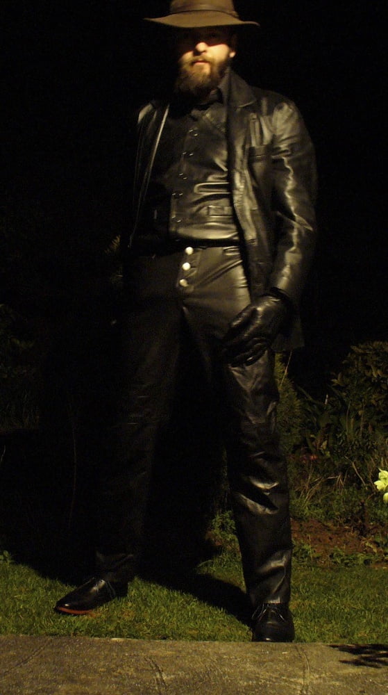 Leather Master outdoors at night #107189061