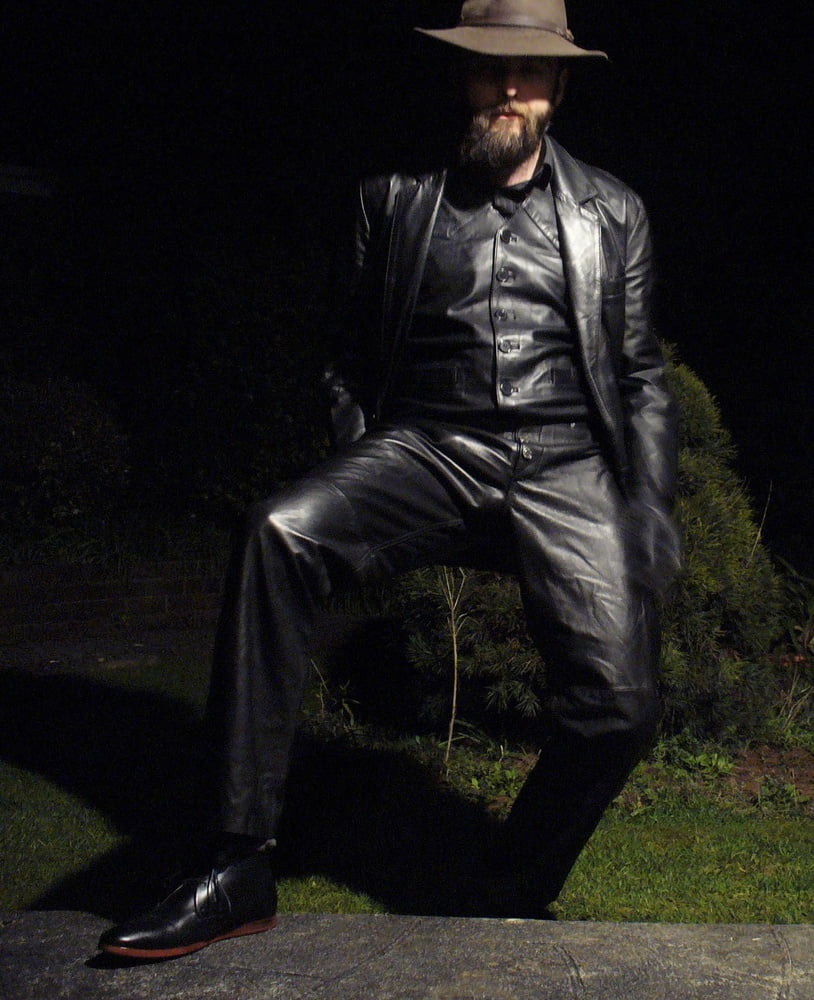 Leather Master outdoors at night #107189064