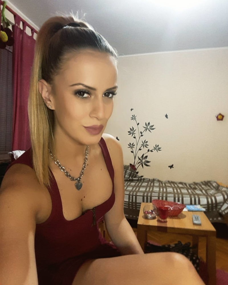 Serbian blonde whore girl big natural tits Jelena Stankovic #100154489
