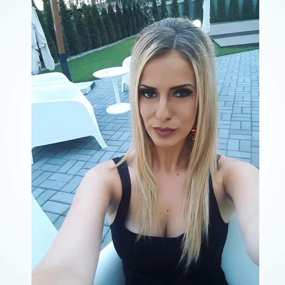 Serbian blonde whore girl big natural tits Jelena Stankovic #100154554