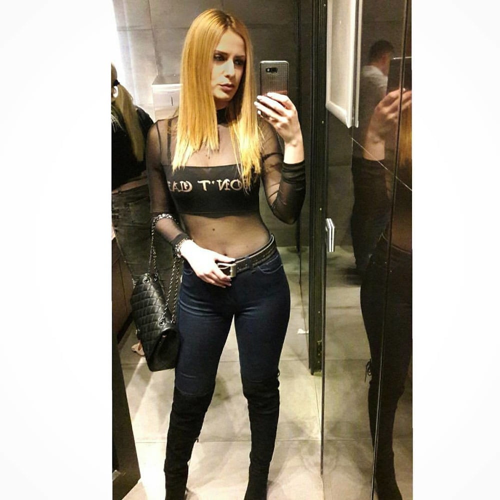 Serbian blonde whore girl big natural tits Jelena Stankovic #100154628