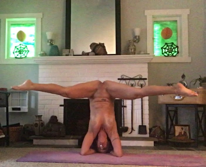 Sexy Singer Doing Naked Yoga #91855792