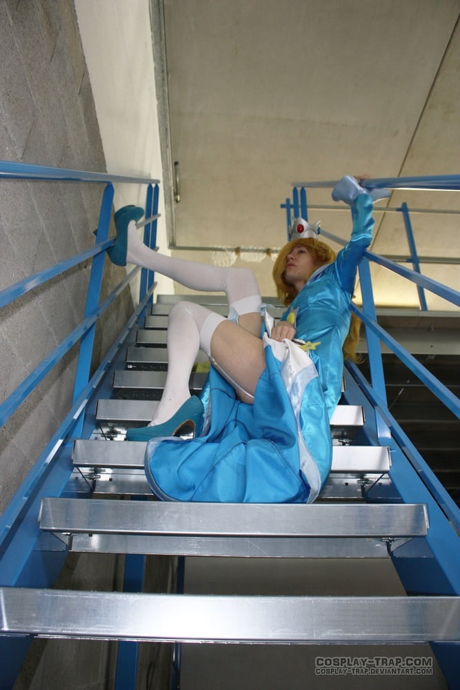Crossdress cosplay Kinky Rosalina on the stairs #107041608