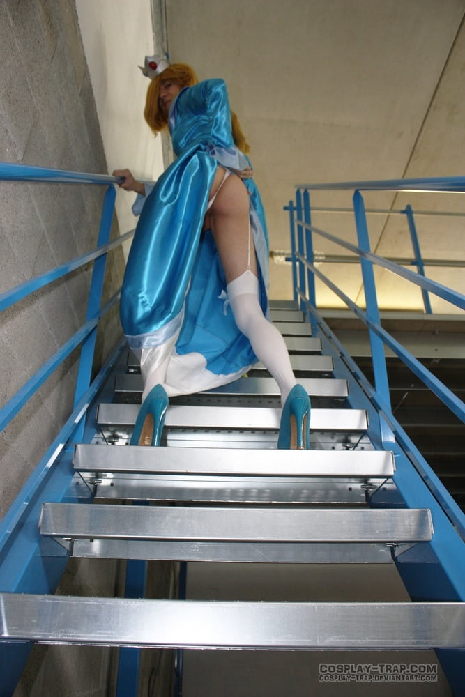 Crossdress cosplay Kinky Rosalina on the stairs #107041612