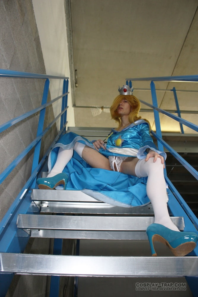 Crossdress cosplay Kinky Rosalina on the stairs #107041616
