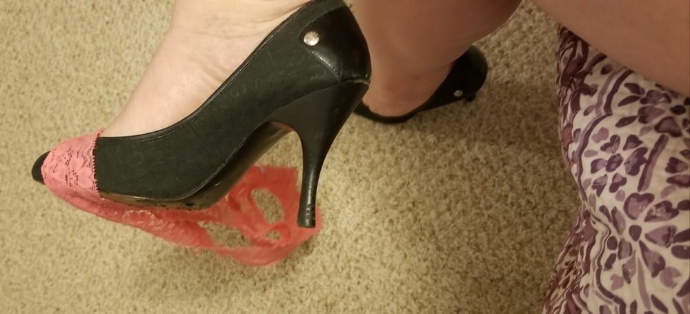 Heels and lace full reveal..... milf bored housewife #107155196