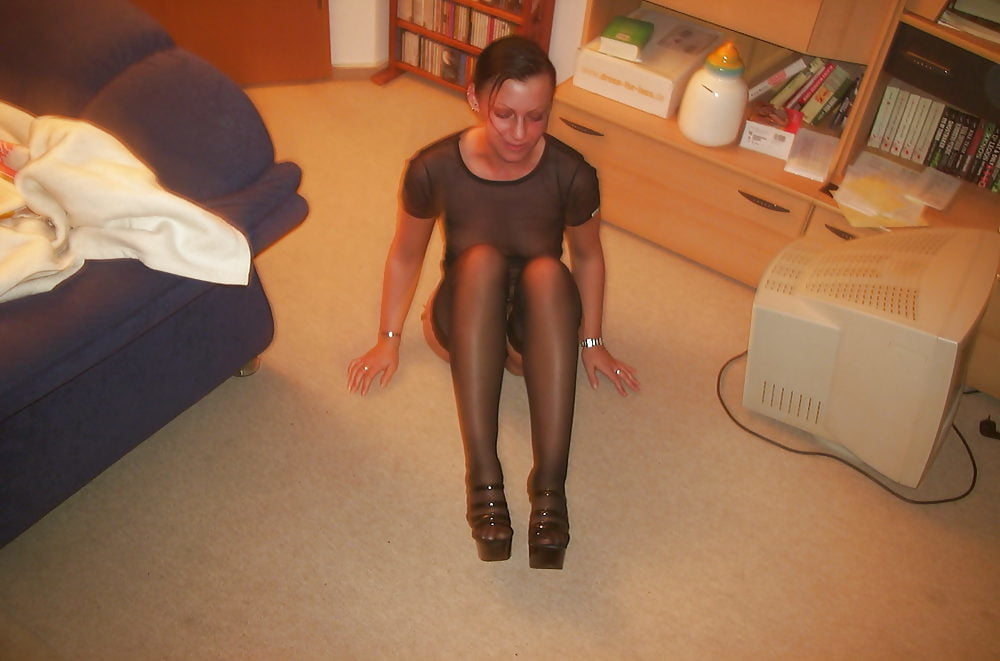 Hot Wife In Black Stocking And Black Platform Heels 2 #88367996
