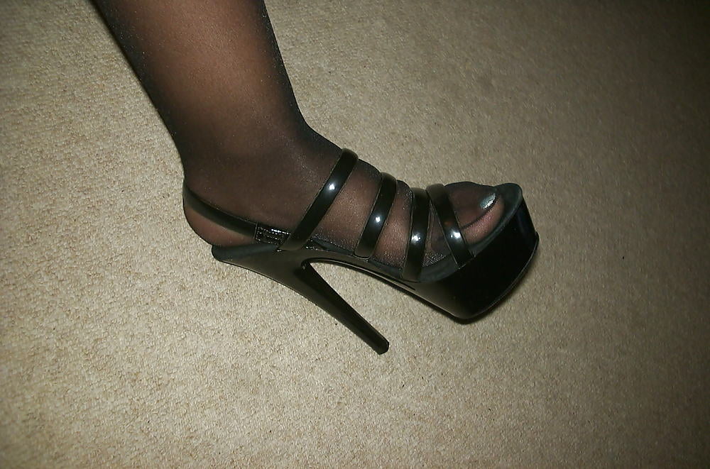 Hot Wife In Black Stocking And Black Platform Heels 2 #88368022