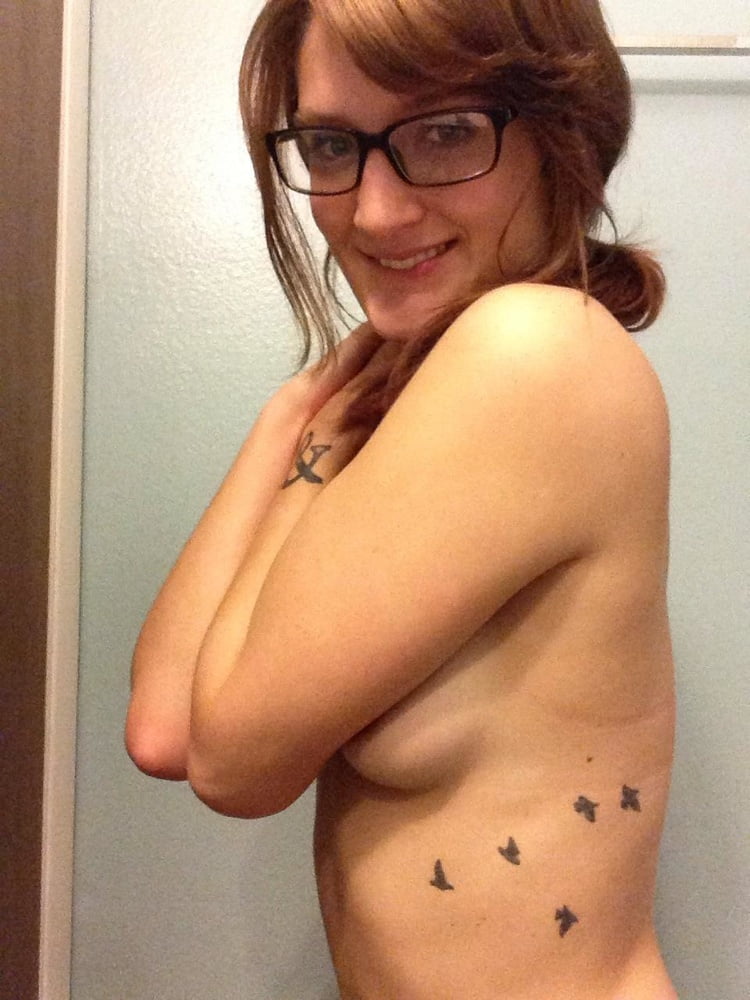 Sexy nerdy tattooed girlfriend exposed #98891725