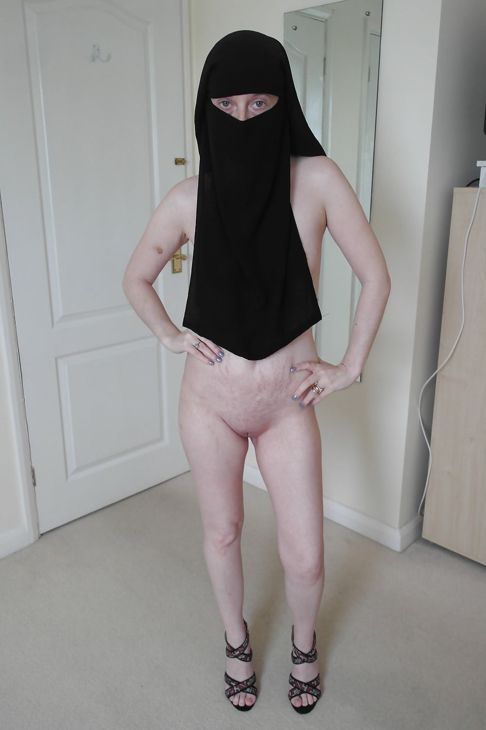 British wife Naked in Black Niqab #107068858