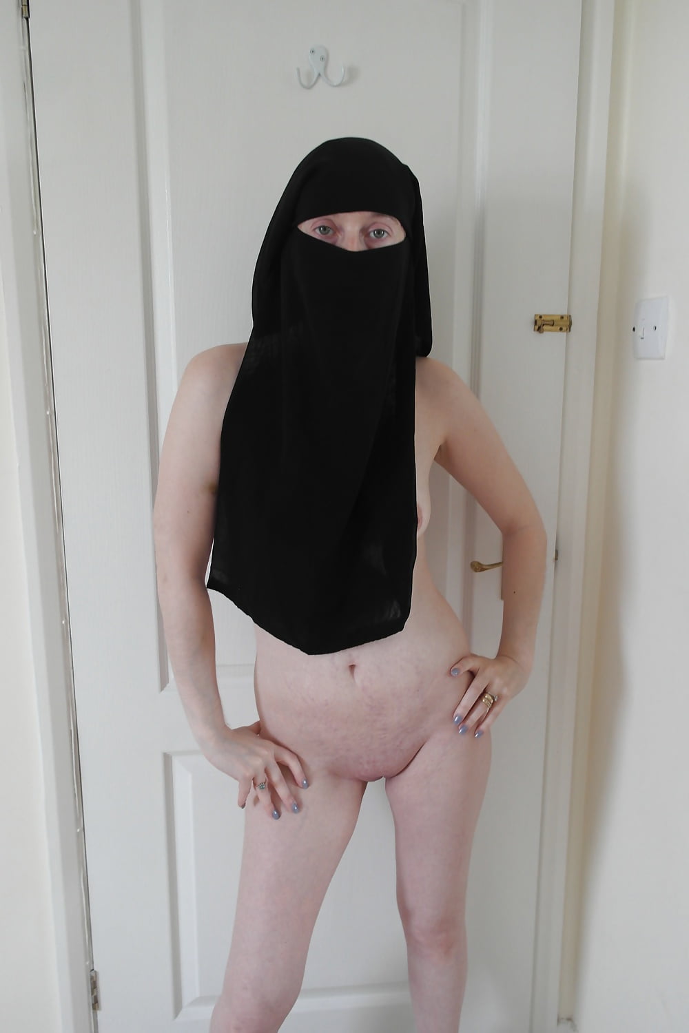 British wife Naked in Black Niqab #107068861