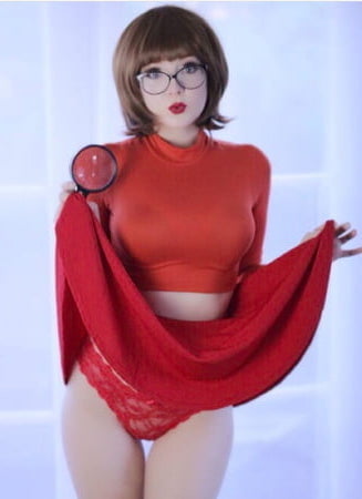 Velma cosplay flessibile gonna arancione calze mutandine gambe culo
 #97417584