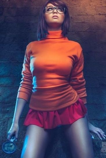 VELMA COSPLAY flexible skirt orange socks panties legs ass #97417702