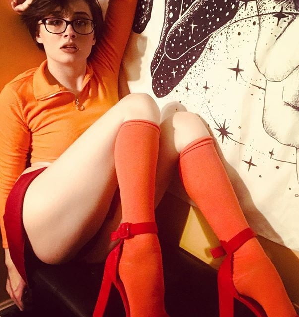 VELMA COSPLAY flexible skirt orange socks panties legs ass #97417925