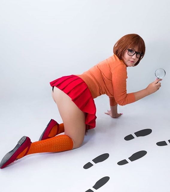 VELMA COSPLAY flexible skirt orange socks panties legs ass #97418092