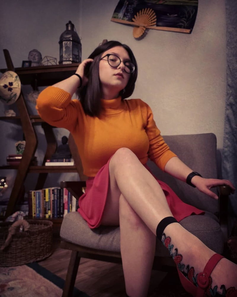 VELMA COSPLAY flexible skirt orange socks panties legs ass #97418121