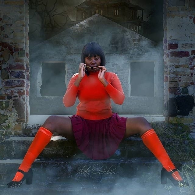 VELMA COSPLAY flexible skirt orange socks panties legs ass #97418196