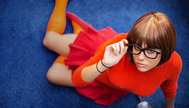 Velma Cosplay flexible Rock orange Socken Höschen Beine Arsch
 #97418370