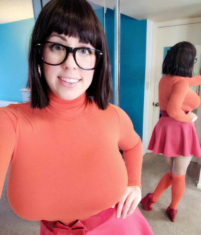 Velma Cosplay flexible Rock orange Socken Höschen Beine Arsch
 #97418756