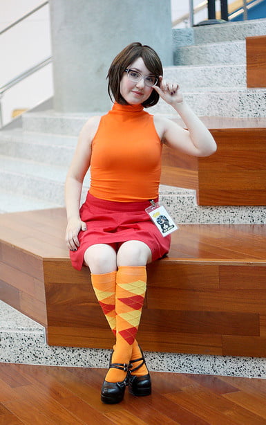 VELMA COSPLAY flexible skirt orange socks panties legs ass #97418786