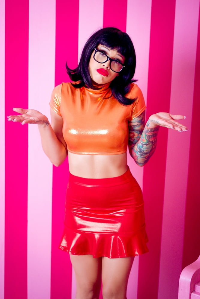 VELMA COSPLAY flexible skirt orange socks panties legs ass #97419214