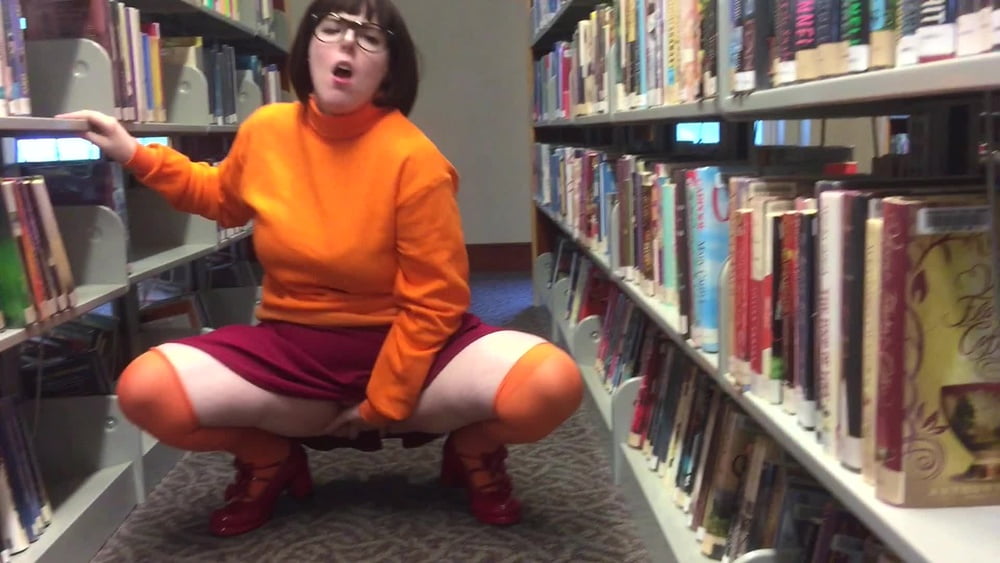 VELMA COSPLAY flexible skirt orange socks panties legs ass #97419282