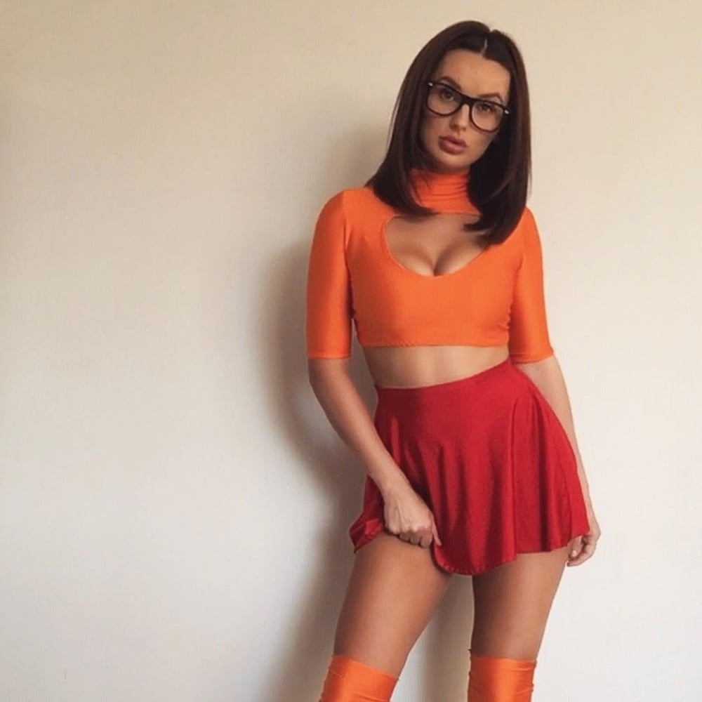 VELMA COSPLAY flexible skirt orange socks panties legs ass #97419286