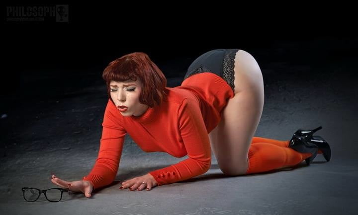 VELMA COSPLAY flexible skirt orange socks panties legs ass #97419296