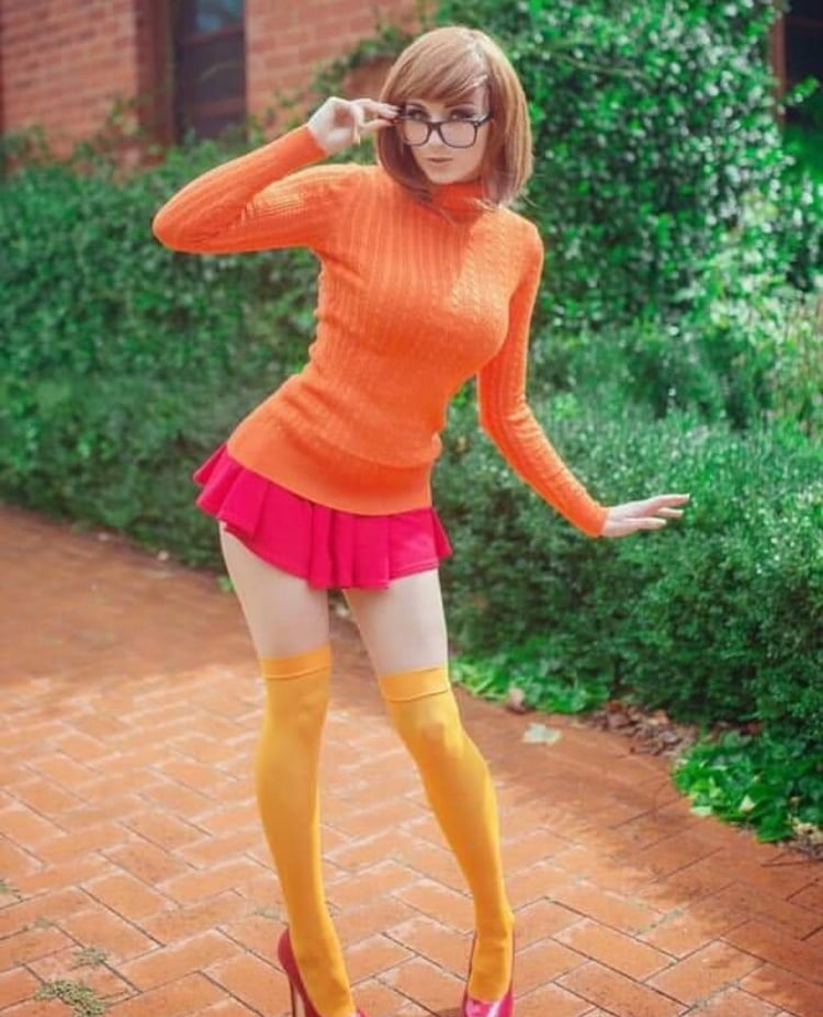 VELMA COSPLAY flexible skirt orange socks panties legs ass #97419360