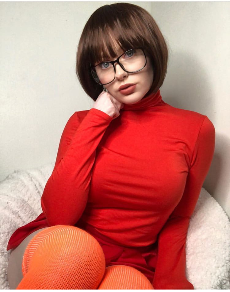 Velma Cosplay flexible Rock orange Socken Höschen Beine Arsch
 #97419374